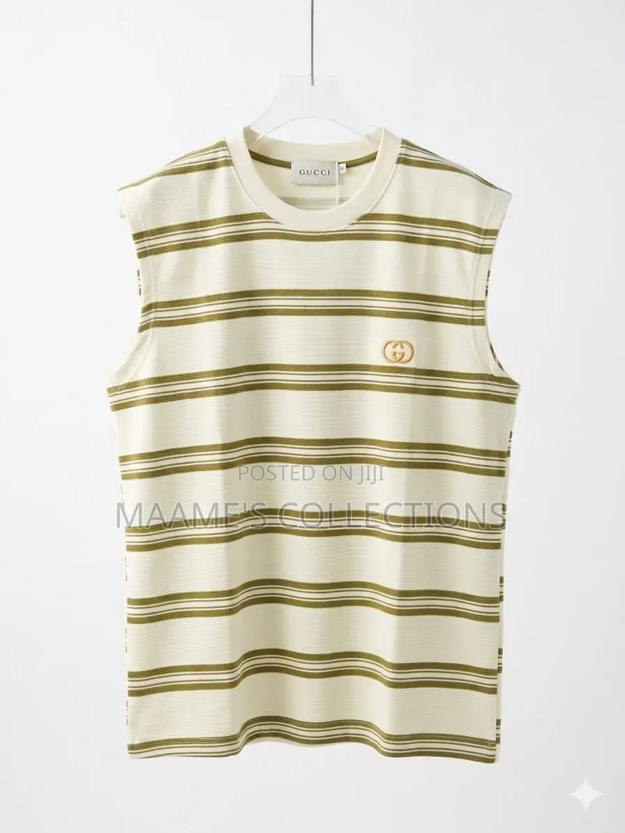 Men’S Striped Sleeveless Top / Armless