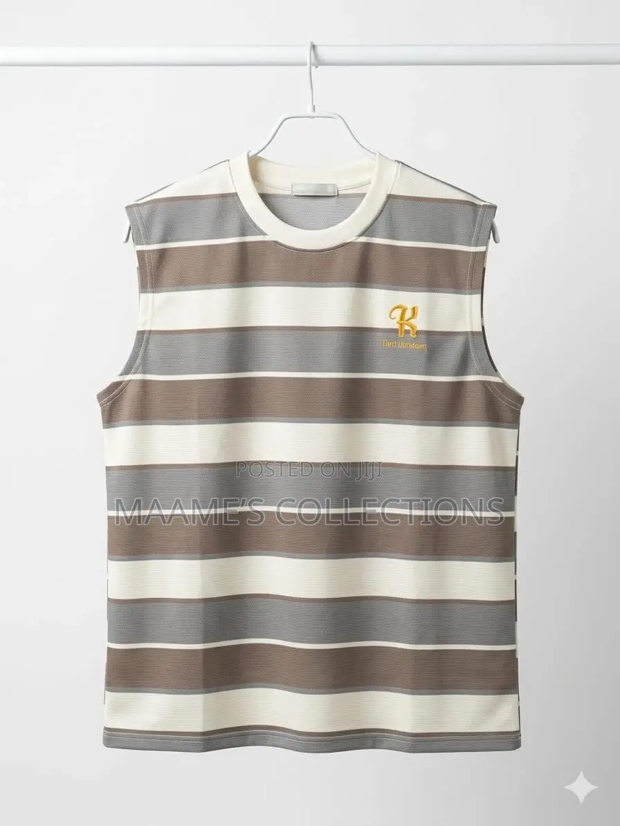 Men’S Ribbed Striped Tank Top / Sleeveless