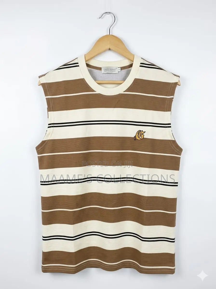 Men’S Ribbed Striped Tank Top / Sleeveless