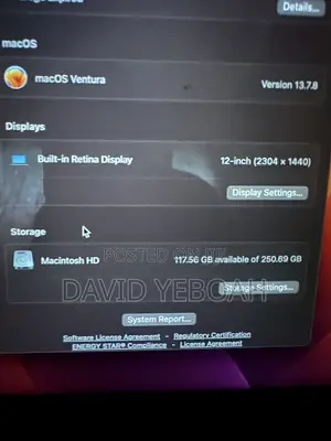 Laptop Apple MacBook 2017 8GB Intel Core M3 HDD 256GB
