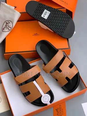 Brown Hermes Chypre Sandals