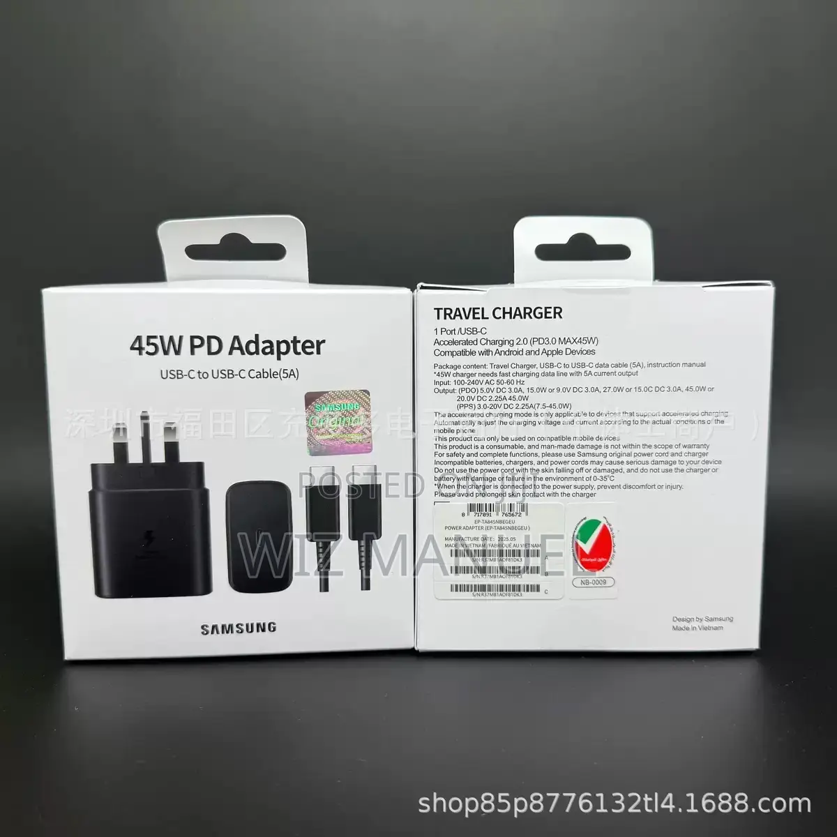 Uk Regulation Fast Charging Original Samsung Type C-Type C Complete