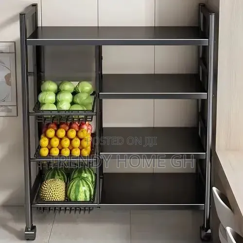 5-Tier Multifunctional Kitchen Rack With Wheels