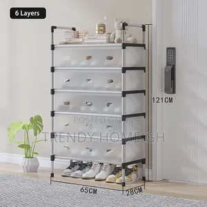 6-Layer Dustproof Shoe Rack With Cover