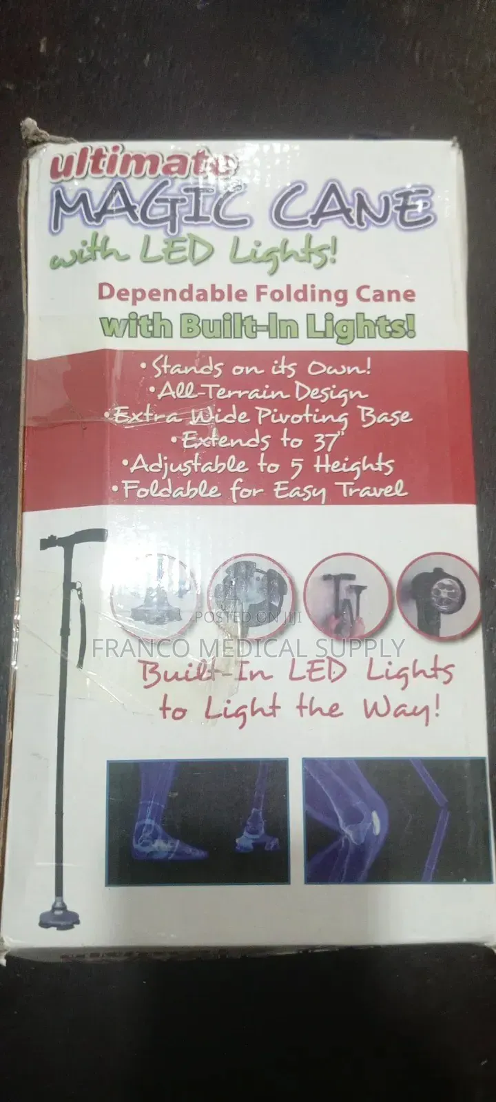 Foldable Walking Stick (With Touch Light)