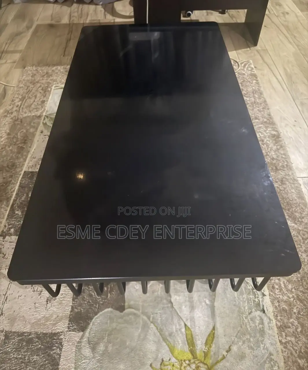 Black Modern Coffee Table With Shelf