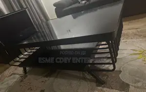 Black Modern Coffee Table With Shelf