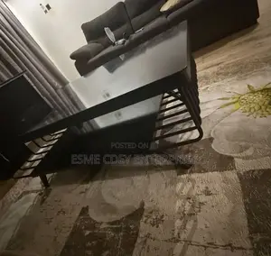 Black Modern Coffee Table With Shelf