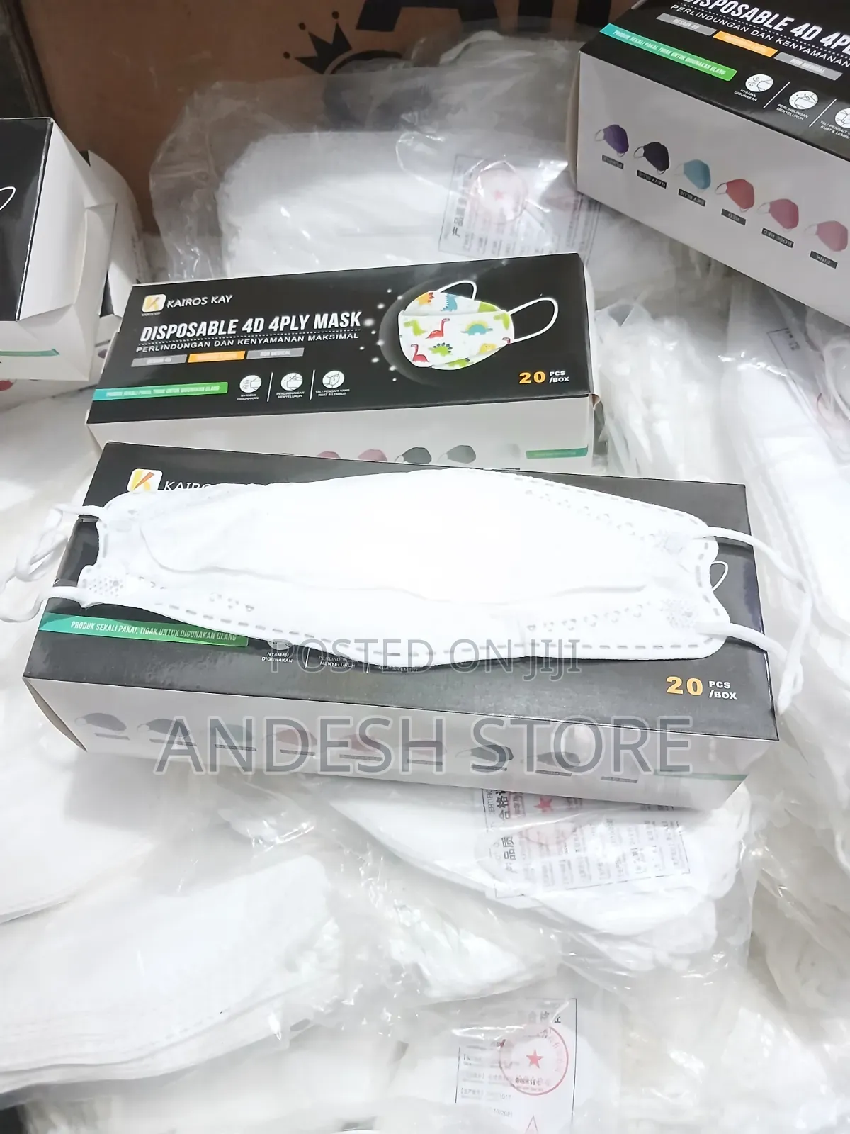 Kf94 4d 4ply Nose Mask 20pcs White , Black Colour Wholesale