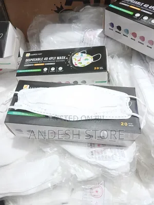 Kf94 4d 4ply Nose Mask 20pcs White , Black Colour Wholesale