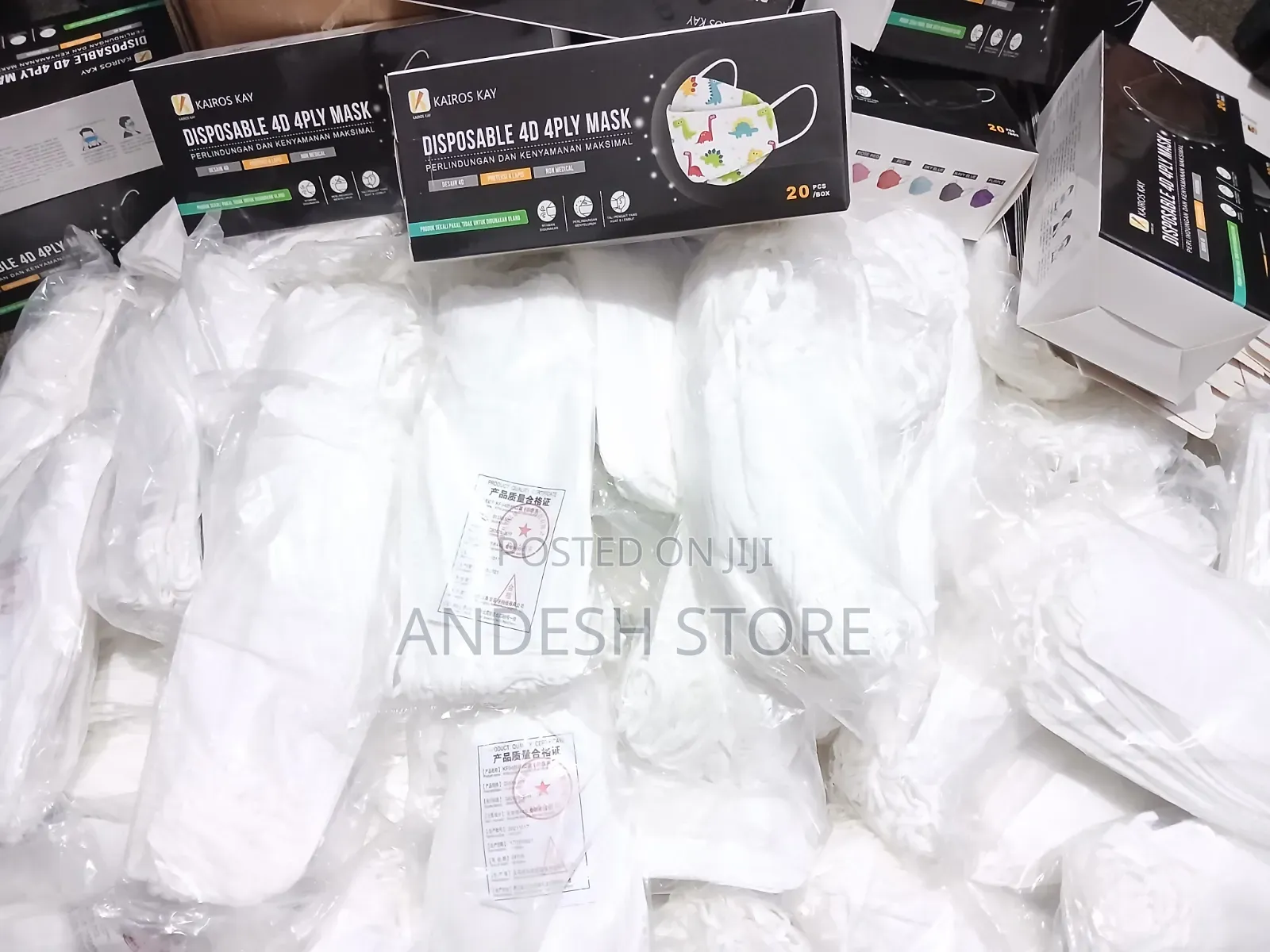 Kf94 4d 4ply Nose Mask 20pcs White , Black Colour Wholesale