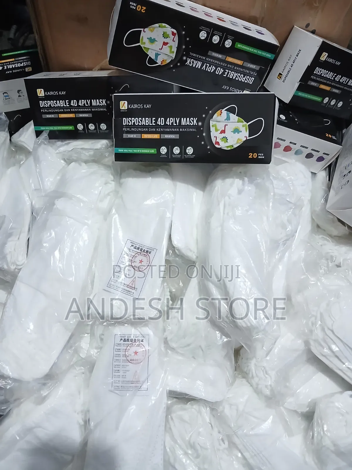Kf94 4d 4ply Nose Mask 20pcs White , Black Colour Wholesale