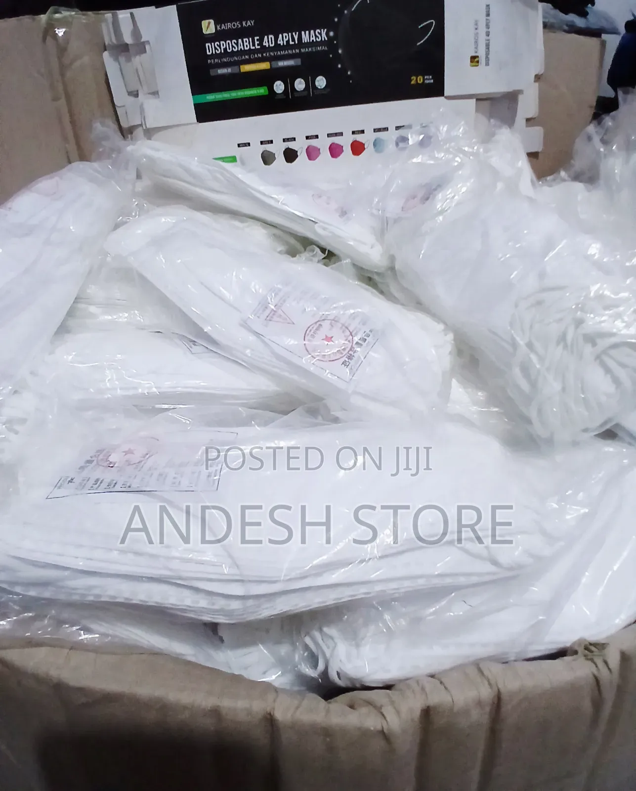 Kf94 4d 4ply Nose Mask 20pcs White , Black Colour Wholesale