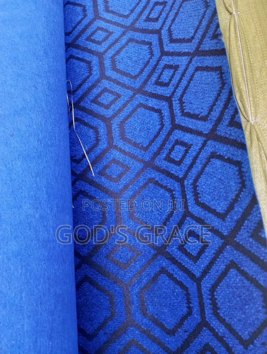 Blue Black Commercial Carpet With Design