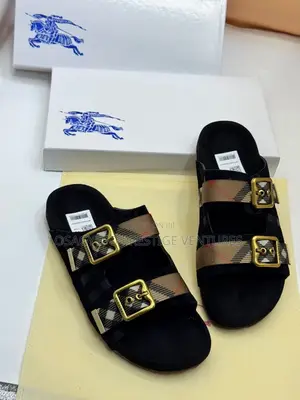 High Quality Burberry Double Buckle Slides