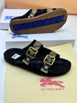 High Quality Burberry Double Buckle Slides