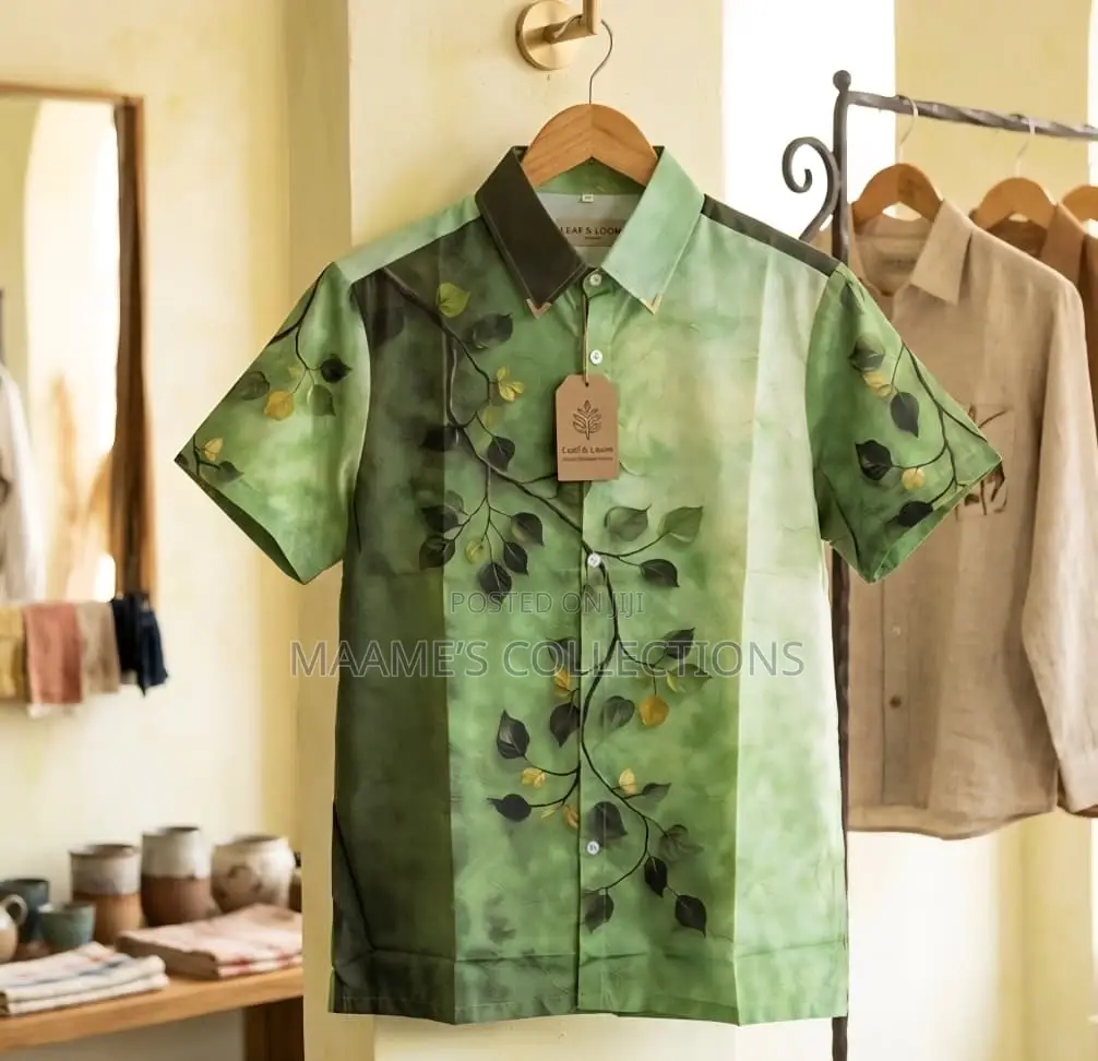 Silk Button-Down Short-Sleeve Shirt