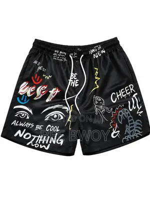 Men's Letter Print Beach Shorts
