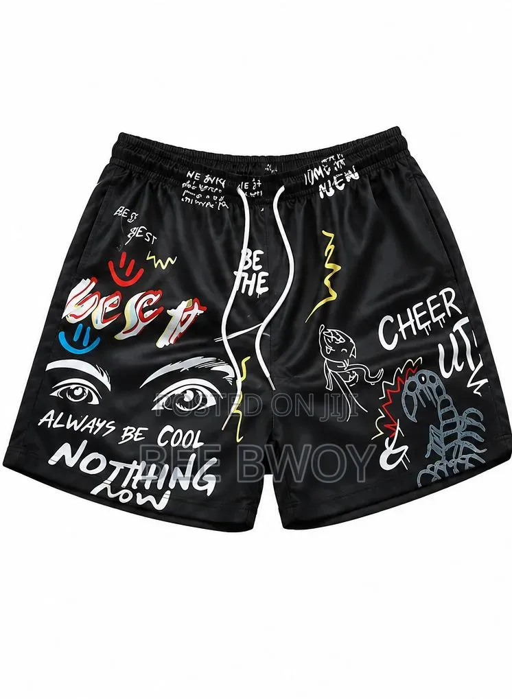 Men's Letter Print Beach Shorts
