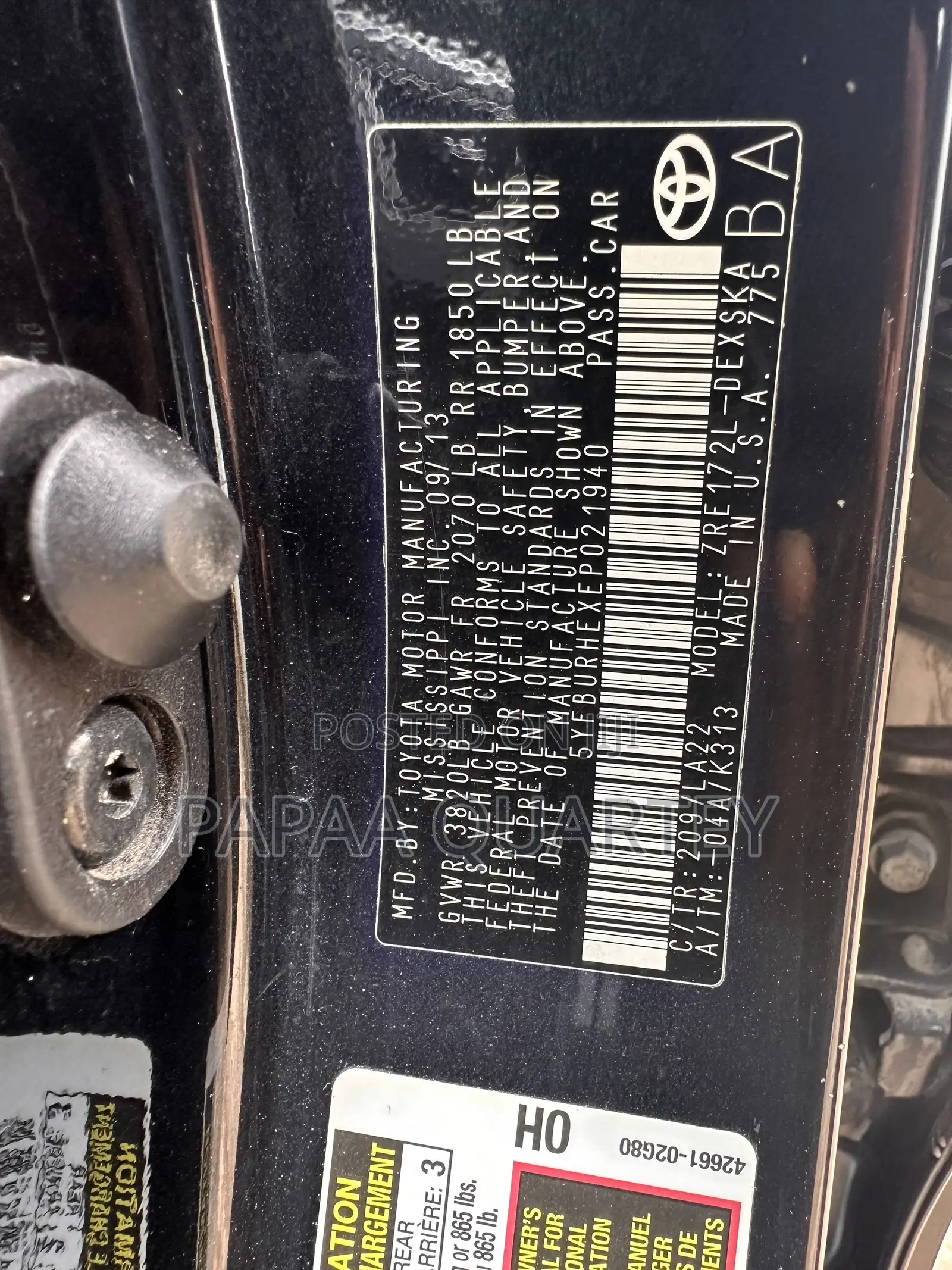Toyota Corolla S Premium 4dr Sedan (1.8L 4cyl CVT) 2014 Black