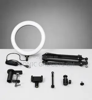 10" Led Ring Light Kit With Foldable Arm Stand Phone Clamp