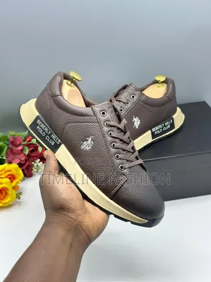Coffee Brown Men's Polo Club Leather Sneakers