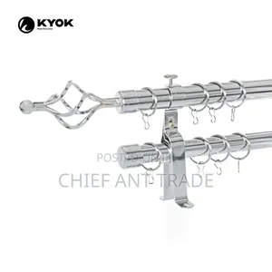 Double Curtain Rods With Hooks. Crown