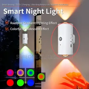 Motion Sensor Led Wall Light Tricolor RGB Rechargeable