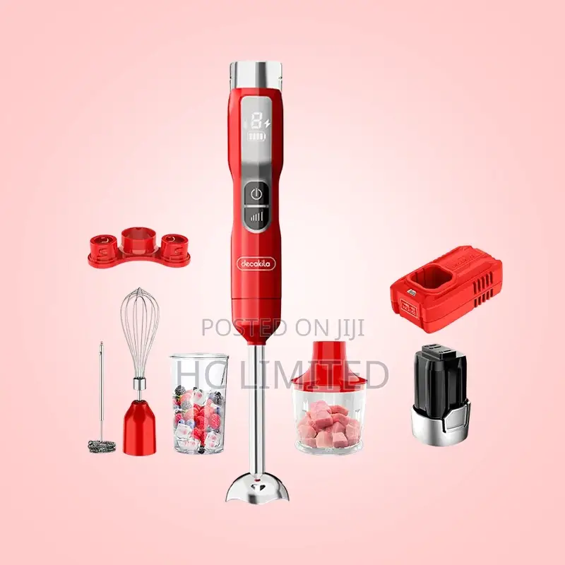 Decakila Cordless Hand Blender - 5-in-1 Set - Rechargeable - Kejb056r