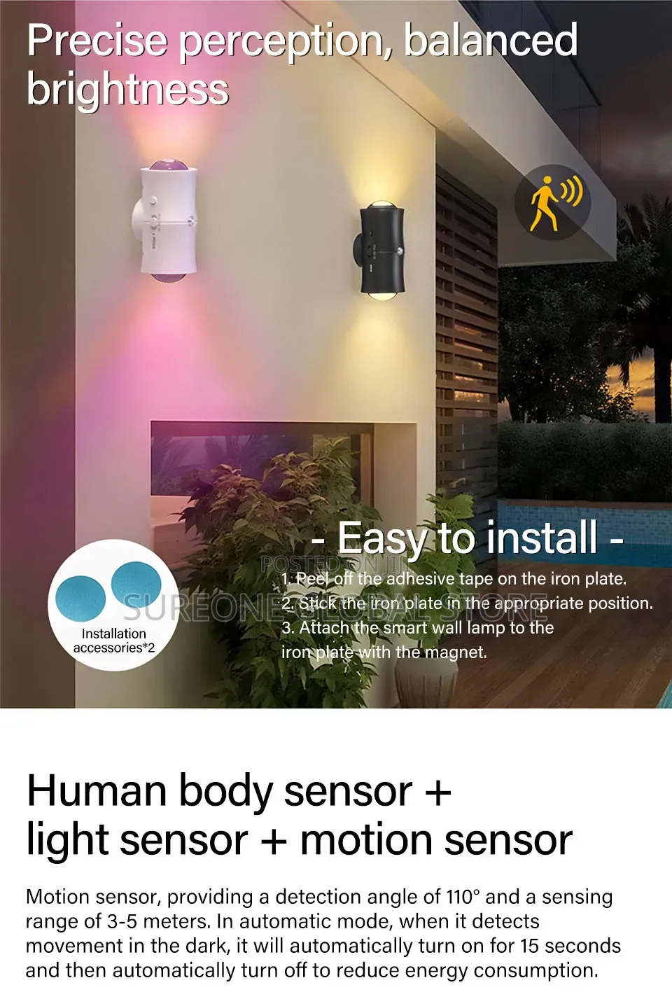RGB Sunset Led Night Light With Motion Sensor