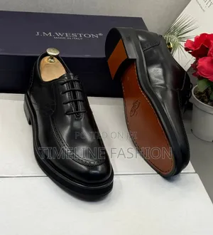 Brand New J M Weston Men's Leather Shoes All Black