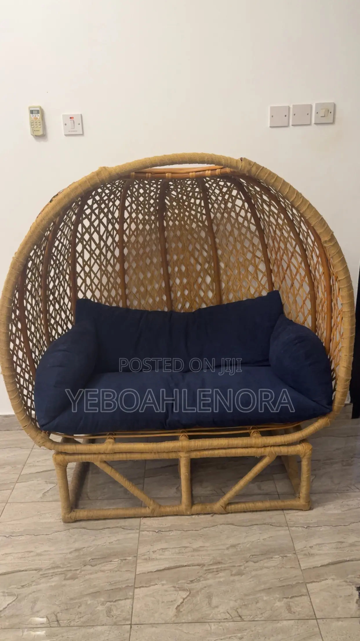 Luxury 2 Seater Handwoven Rattan Chair