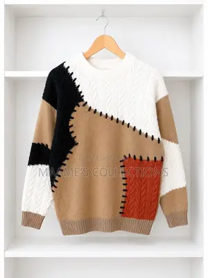 Men’S Blocked Knitted Pullover Sweater
