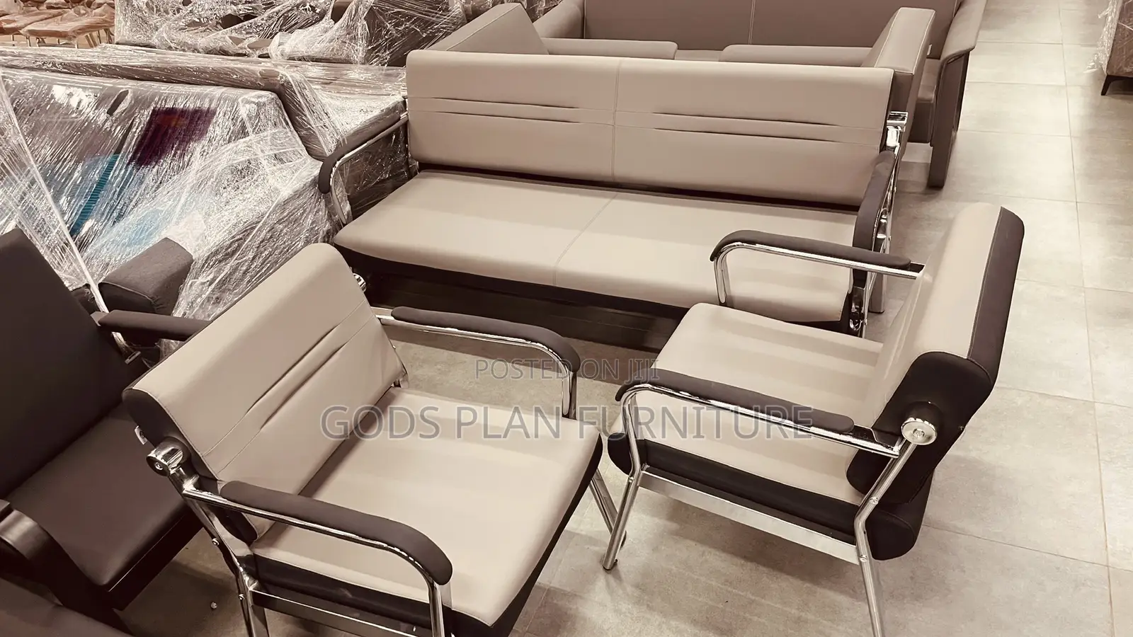 Leather Office Sofa Set