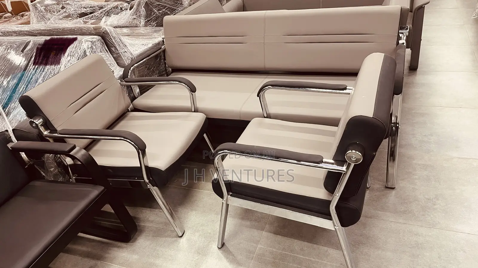 Leather Office Sofa Set