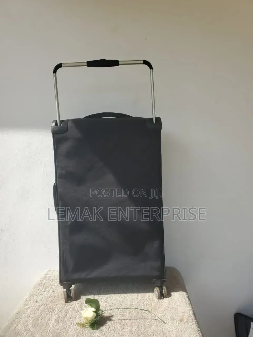 Black and Grey Softside Spinner Luggage