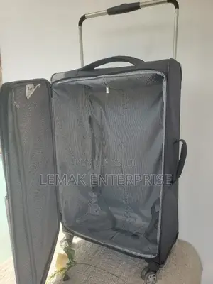 Black and Grey Softside Spinner Luggage