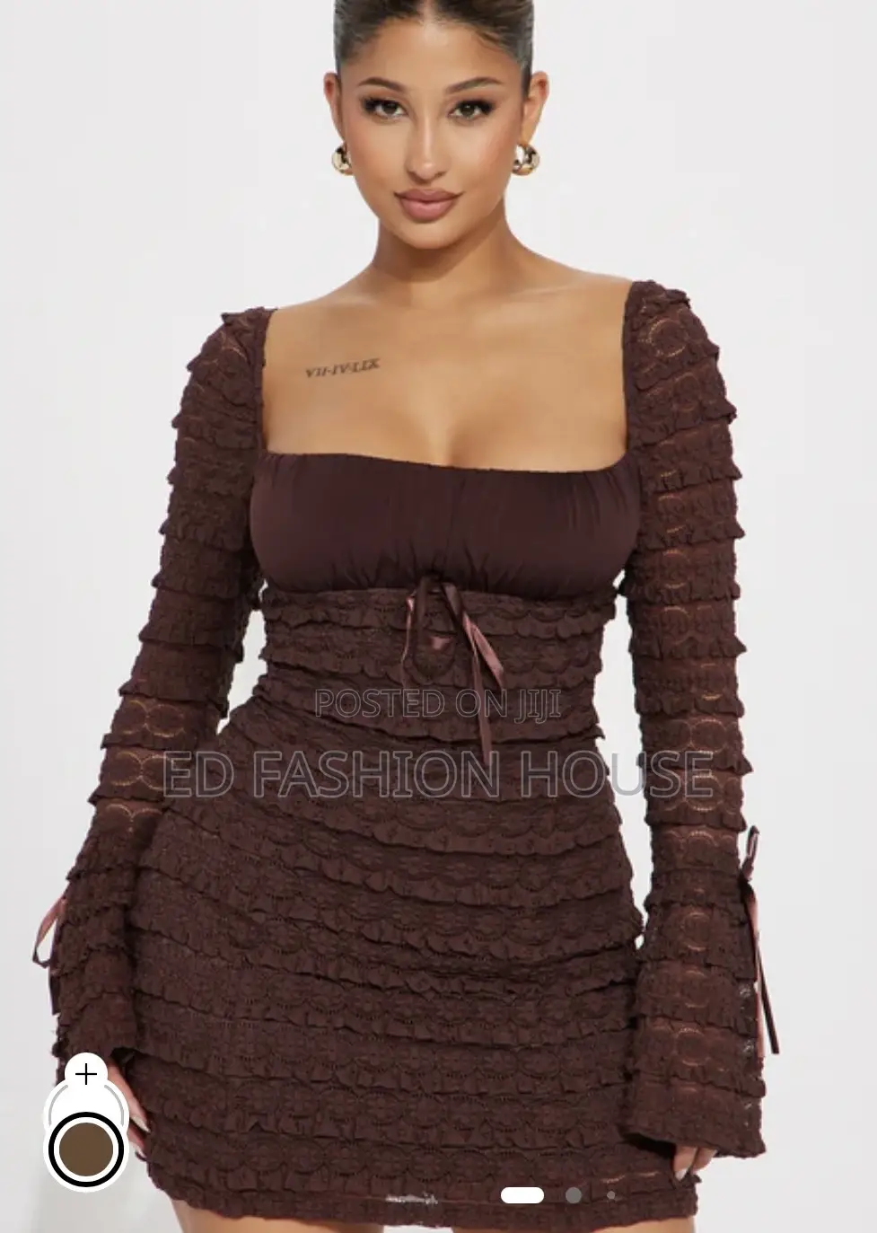 Espresso Lace Mini Dress