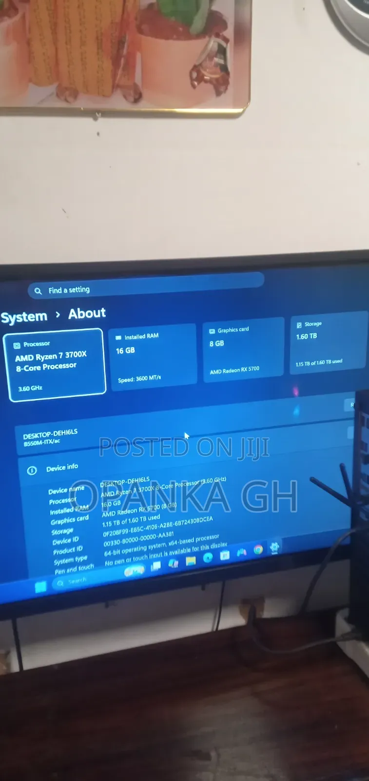 Desktop Computer 16GB AMD Ryzen 7 HDD+SSD 1.5T