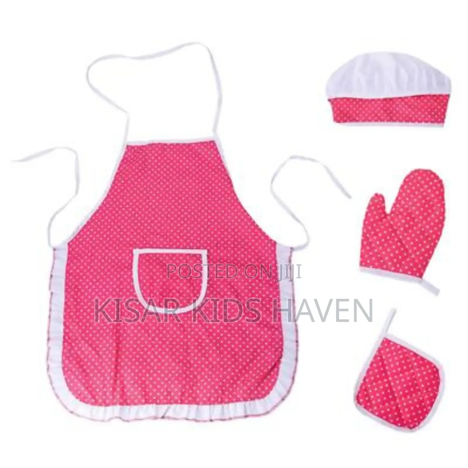Kids Apron With Cap, Mitten, Small Napkin 2 to 6years