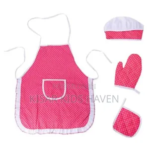 Kids Apron With Cap, Mitten, Small Napkin 2 to 6years