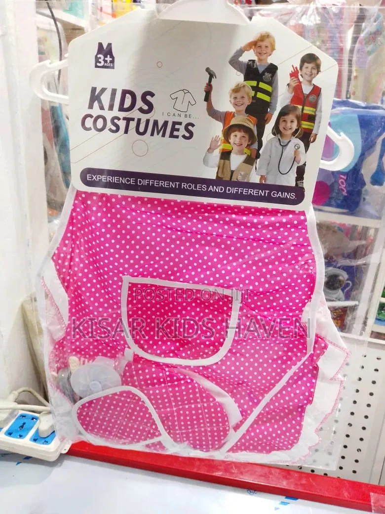 Kids Apron With Cap, Mitten, Small Napkin 2 to 6years