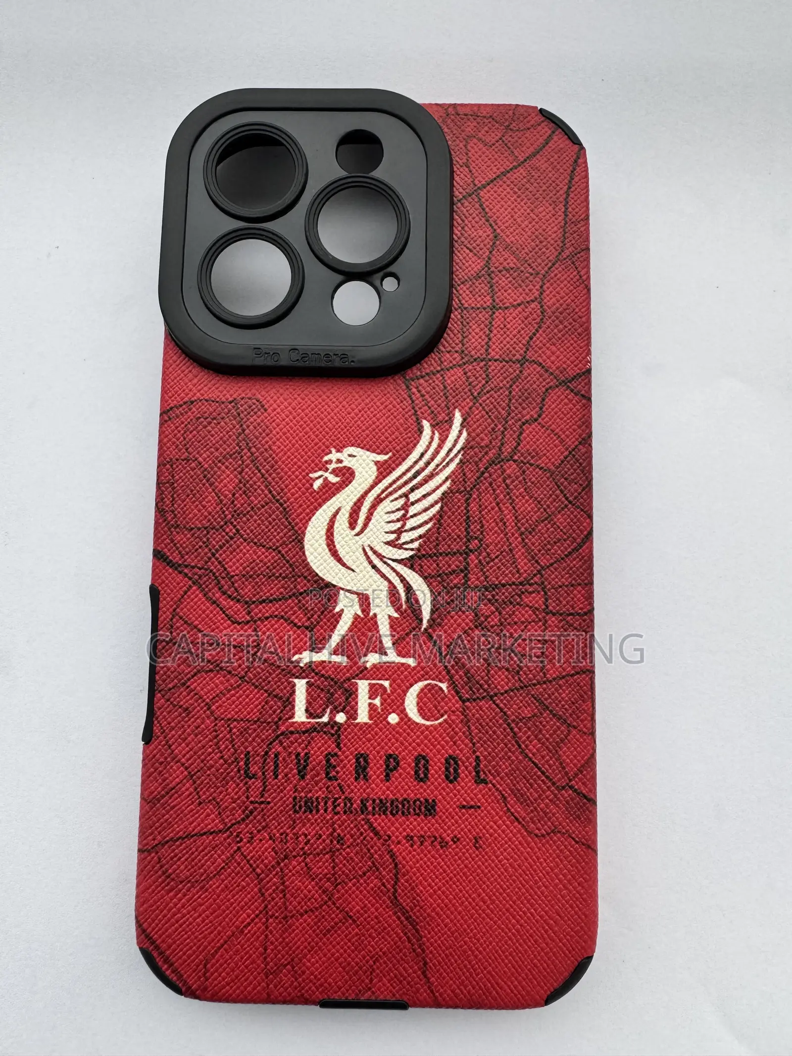 Liverpool Fc Red Leather Phone Case With Camera Guard