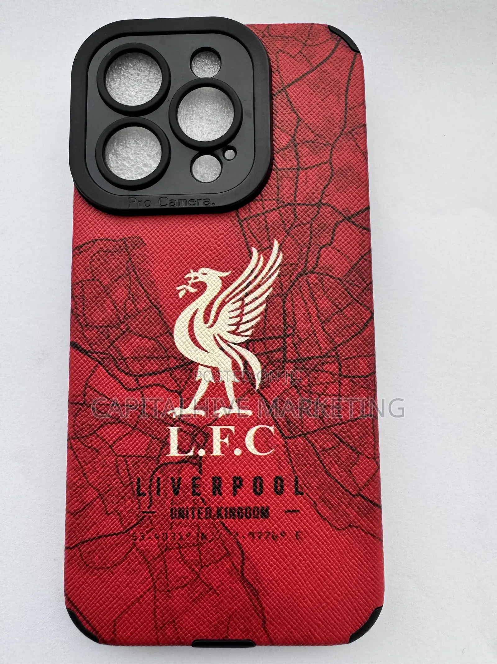 Liverpool Fc Red Leather Phone Case With Camera Guard