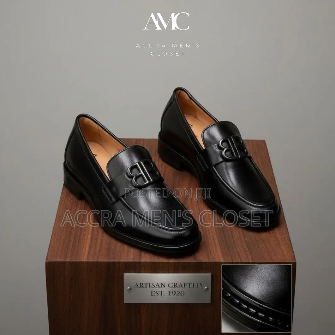 Men's Leather Dress Shoes – Oxford Loafer Formal Shoes in Black