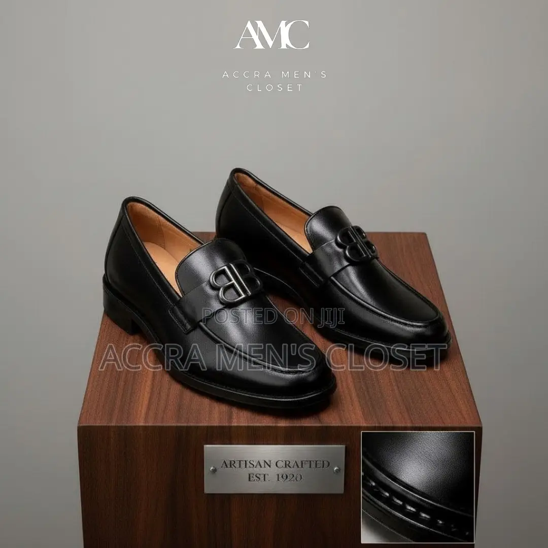 Men's Leather Dress Shoes – Oxford Loafer Formal Shoes in Black