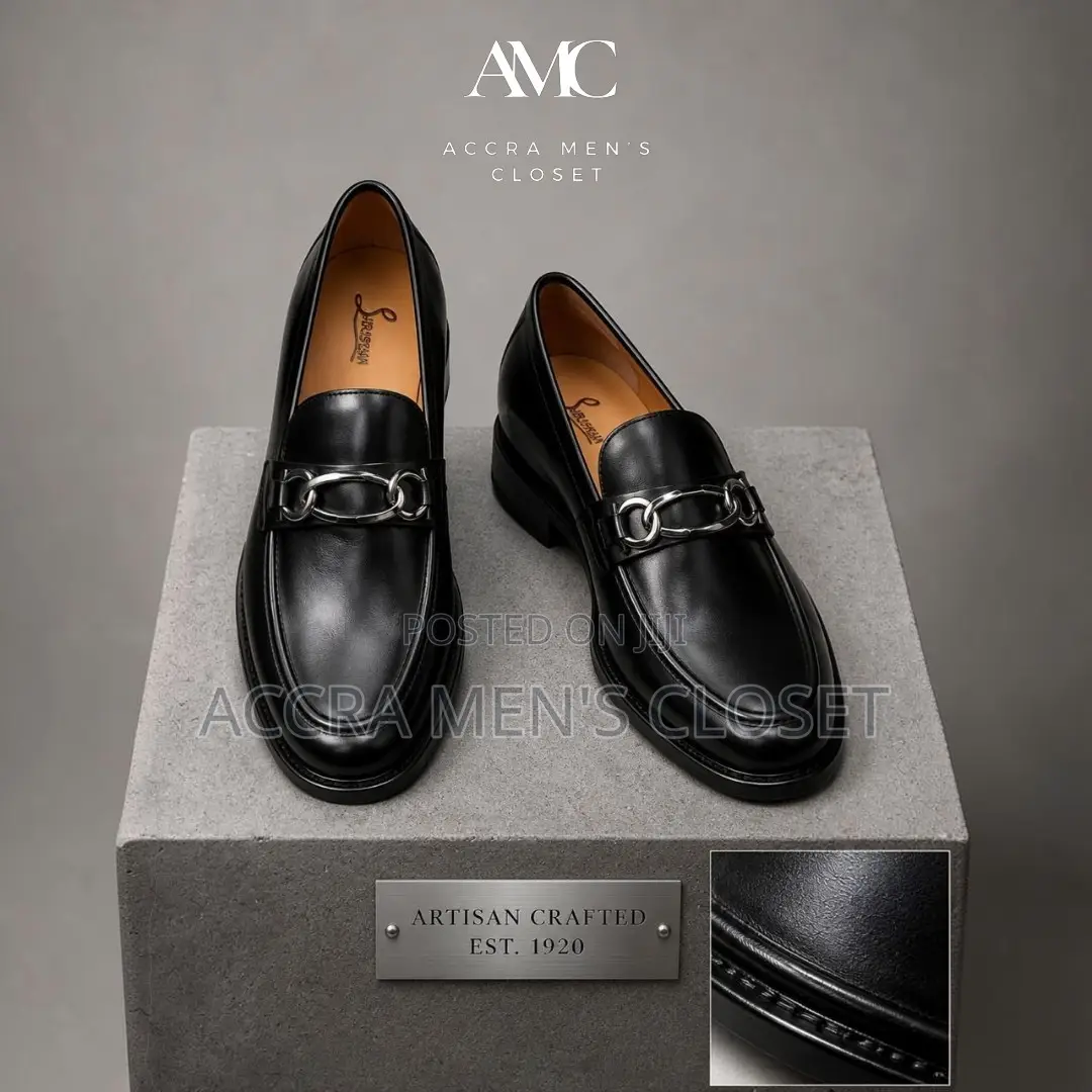 Men's Leather Dress Shoes – Oxford Loafer Formal Shoes in Black