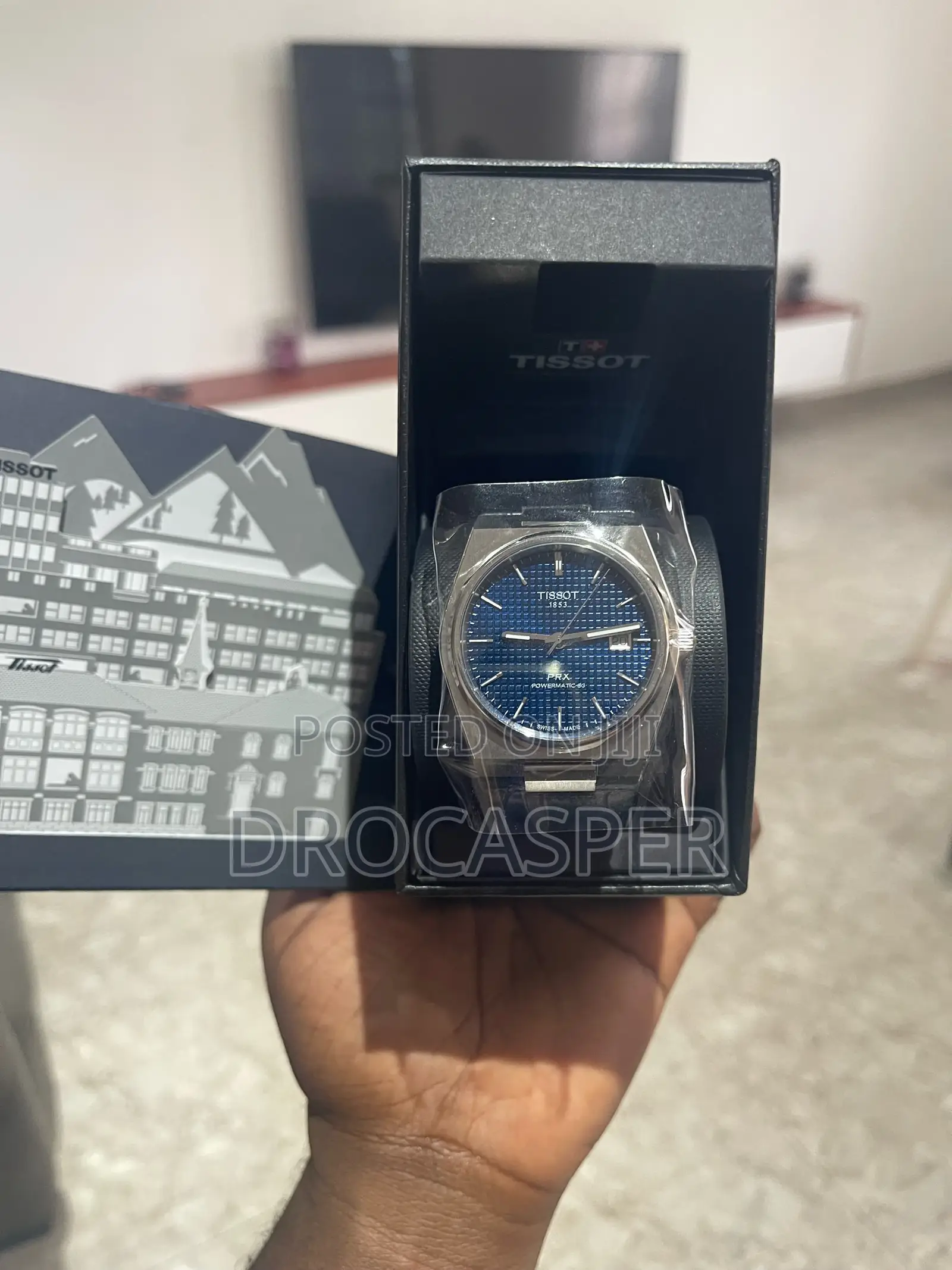 Tissot PRX Powermatic 80 Blue Dial Leather Strap Watch T137.407.160410
