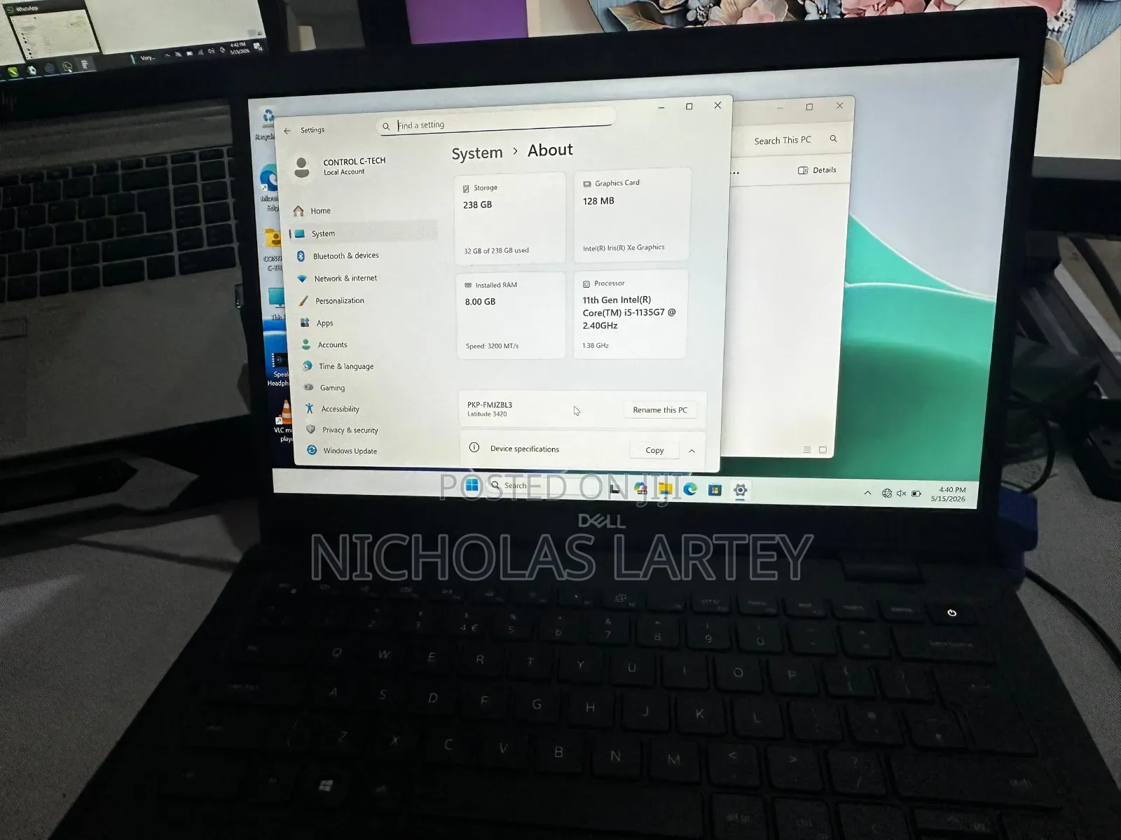 Laptop Dell Latitude 3420 8GB Intel Core i5 SSD 256GB