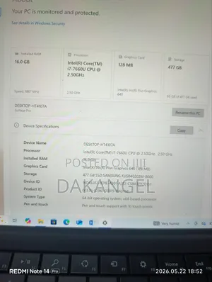 Laptop Microsoft Surface Pro 5 16GB Intel Core i7 SSD 512GB
